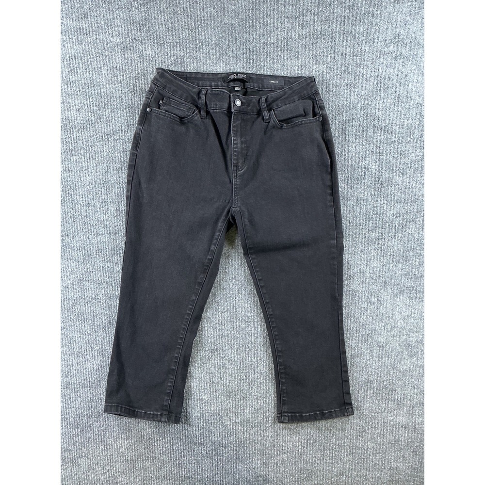 Judy Blue Capri Fit Black Denim Jeans Size 13/31 High Rise Stretch JB88239